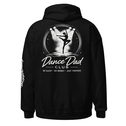 Black hoodie with 'Dance Dad Club' graphic on the back